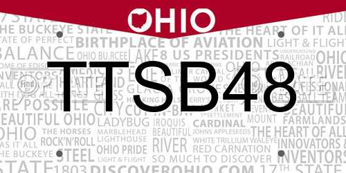 TTSB48 Ohio License Plate