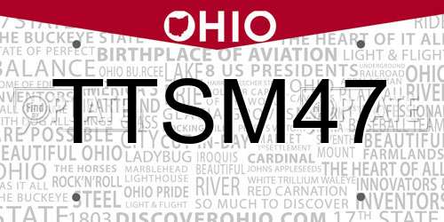 TTSM47 Ohio License Plate