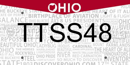 TTSS48 Ohio License Plate