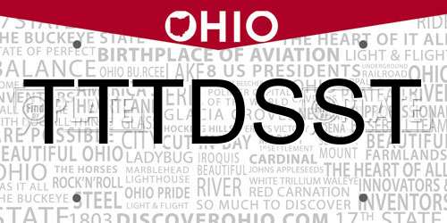 TTTDSST Ohio License Plate