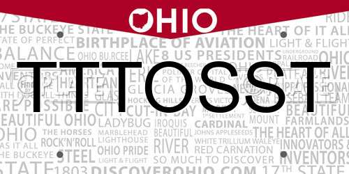 TTTOSST Ohio License Plate