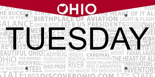 TUESDAY Ohio License Plate