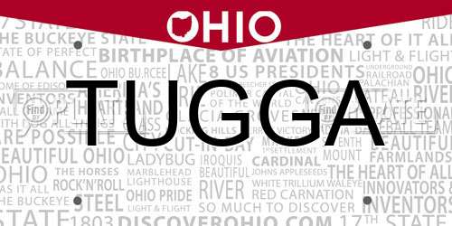 TUGGA Ohio License Plate