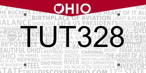 TUT328 Ohio License Plate