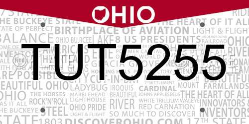 TUT5255 Ohio License Plate