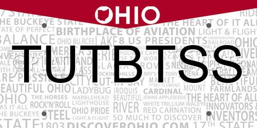 TUTBTSS Ohio License Plate