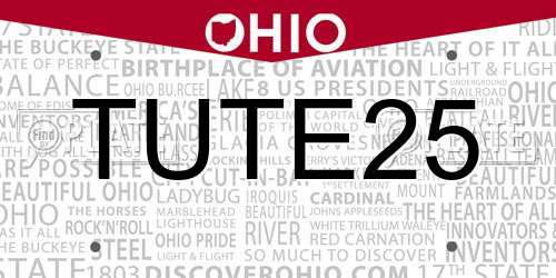 TUTE25 Ohio License Plate