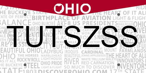 TUTSZSS Ohio License Plate