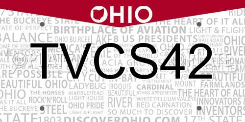 TVCS42 Ohio License Plate