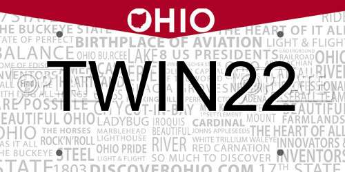 TWIN22 Ohio License Plate