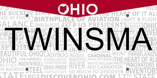 TWINSMA Ohio License Plate