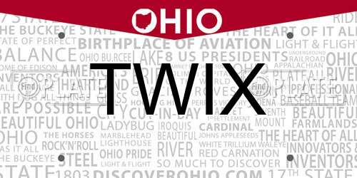 TWIX Ohio License Plate