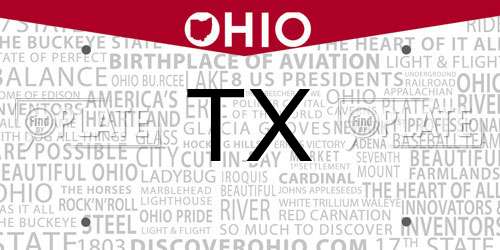 TX Ohio License Plate