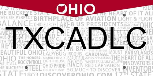 TXCADLC Ohio License Plate