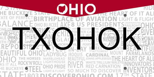TXOHOK Ohio License Plate