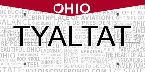 TYALTAT Ohio License Plate
