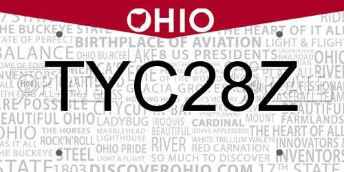 TYC28Z Ohio License Plate