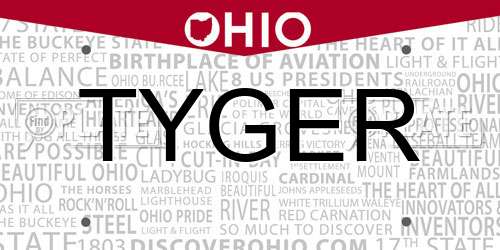 TYGER Ohio License Plate