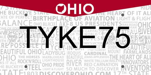 TYKE75 Ohio License Plate