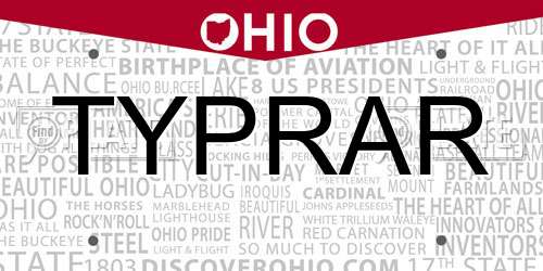 TYPRAR Ohio License Plate
