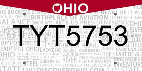 TYT5753 Ohio License Plate