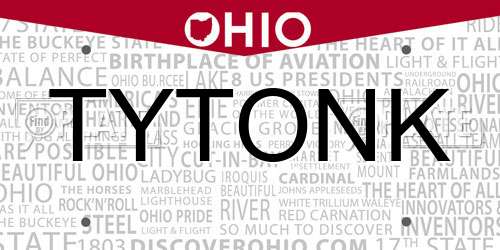 TYTONK Ohio License Plate