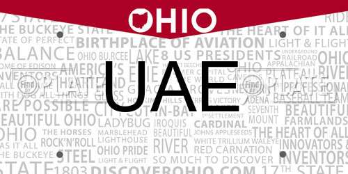UAE Ohio License Plate