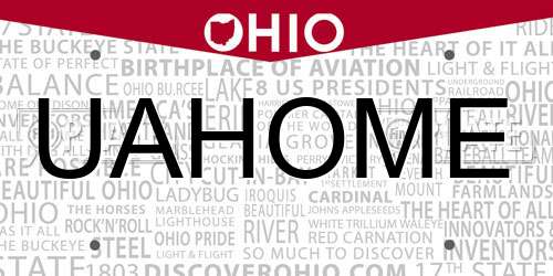 UAHOME Ohio License Plate