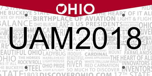 UAM2018 Ohio License Plate