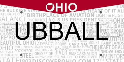 UBBALL Ohio License Plate