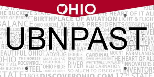 UBNPAST Ohio License Plate