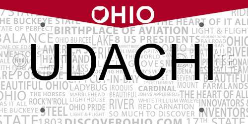 UDACHI Ohio License Plate