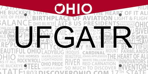 UFGATR Ohio License Plate