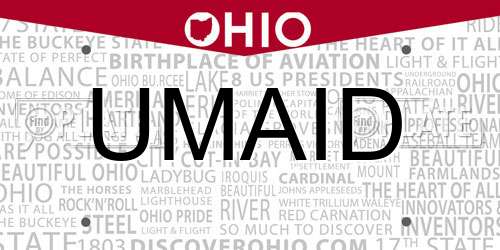 UMAID Ohio License Plate