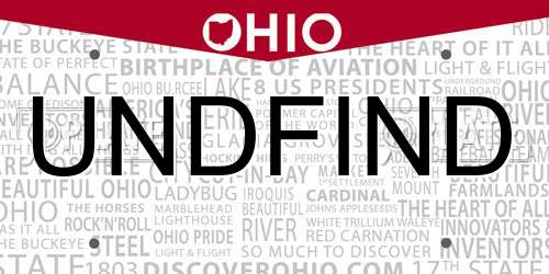 UNDFIND Ohio License Plate