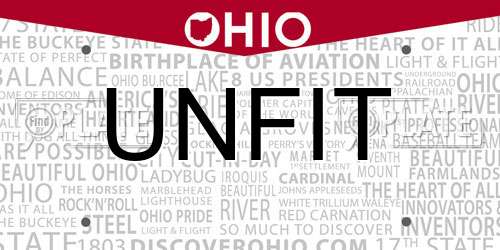 UNFIT Ohio License Plate