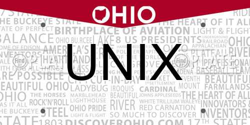 UNIX Ohio License Plate