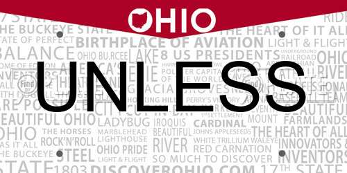 UNLESS Ohio License Plate