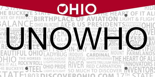 UNOWHO Ohio License Plate