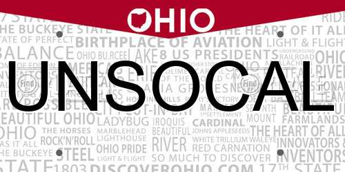 UNSOCAL Ohio License Plate