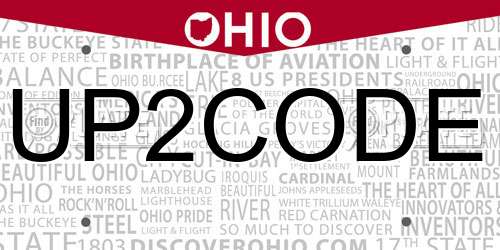 UP2CODE Ohio License Plate