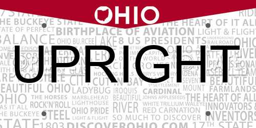 UPRIGHT Ohio License Plate