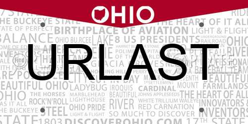 URLAST Ohio License Plate