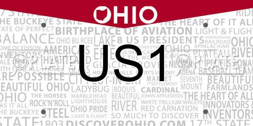US1 Ohio License Plate