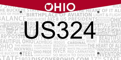 US324 Ohio License Plate