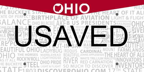 USAVED Ohio License Plate