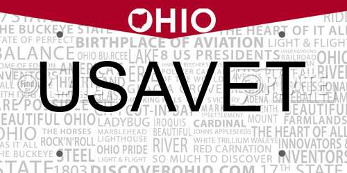 USAVET Ohio License Plate