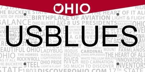 USBLUES Ohio License Plate