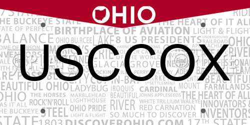 USCCOX Ohio License Plate