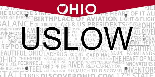 USLOW Ohio License Plate